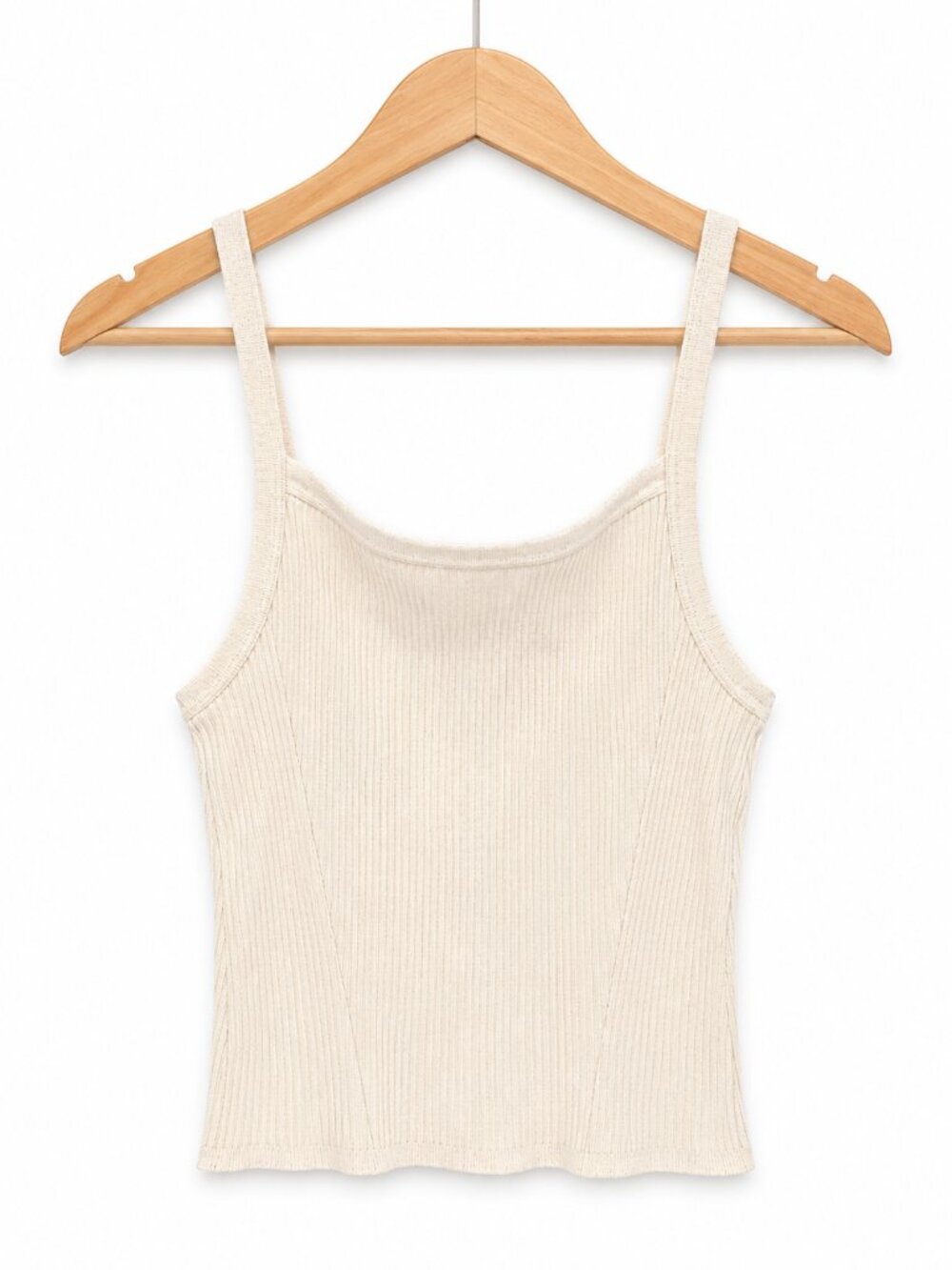 Abercrombie & Fitch Cream Ribbed Knit Tank Top